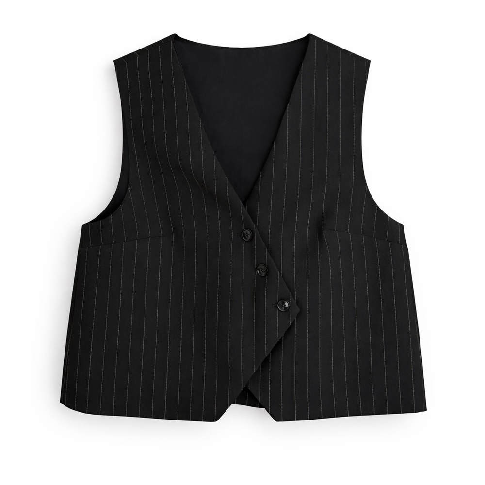 H&M Black Pinstripe Vest